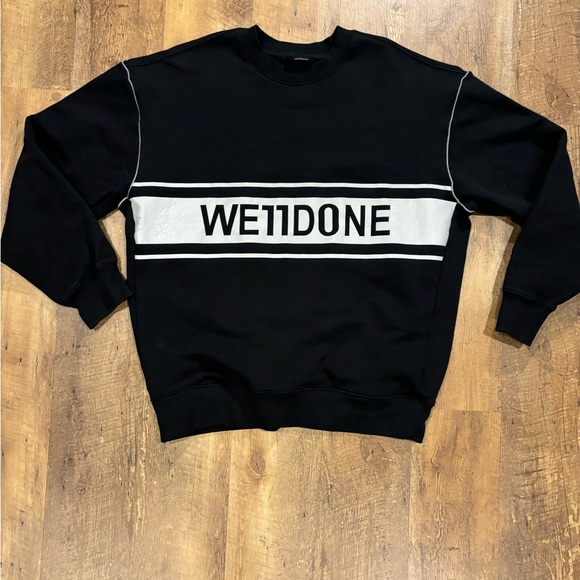 WE11DONE WE11DONE - REFLECTIVE LOGO PULLOVER IN BLACK - Picture 2 of 6